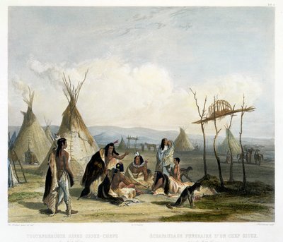 Begräbnisschafott eines Sioux-Häuptlings in der Nähe von Fort Pierre, Platte 11 aus Band 2 von 